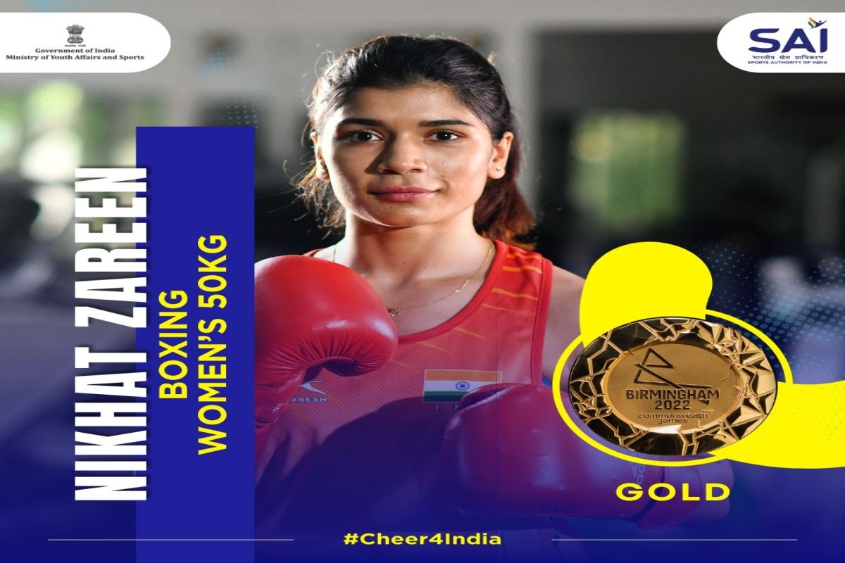 Nikhat Zareen Wins Gold For India In Women's Light Flyweight Boxing At Common Wealth Games 2022